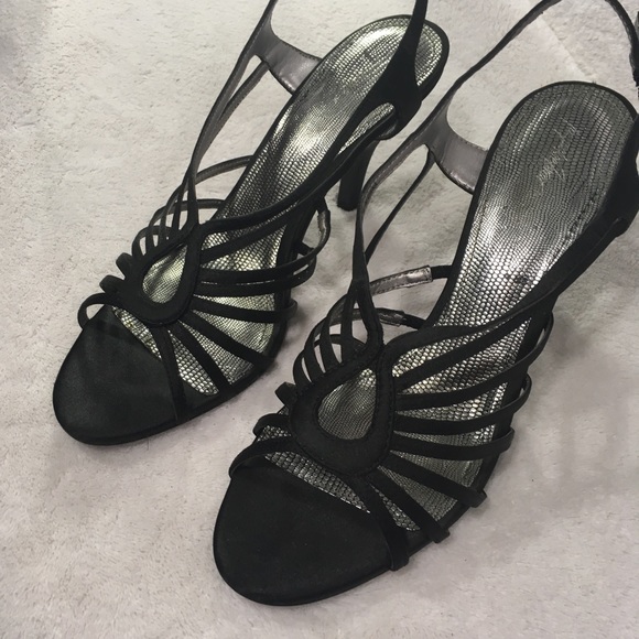 Jacqueline Ferrar black open toe shoes size 9M - Picture 2 of 8